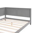 thumbnail image 6 of Full Size Daybed with A Backrest and Armrests, Mid-Century Wood Sofa Bed Frame with Wood Slats Support, Platform Bed Frame, Guest Bed for Bedroom Guest Room Living Room, No Box Spring Needed, Gray, 6 of 7