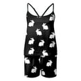 thumbnail image 4 of HNMKIU Women's Printed Camisole and Shorts Pajama Set Sleeveless Sleepwear for Home Comfort Black,M, 4 of 4