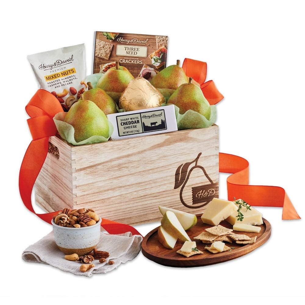 Harry & David Grand Food Gift Basket - Gourmet Snack Box With Pears, Popcorn, Cheese, Sausage, Nuts & More