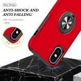 thumbnail image 7 of for iPhone XS Max Case, 360° Rotatable Ring Holder Kickstand Dual Layer Military-Grade Drop Tested Protection Support Car Holder Mount Magnetic Absorbing Bumper Phone Case, Red, 7 of 7