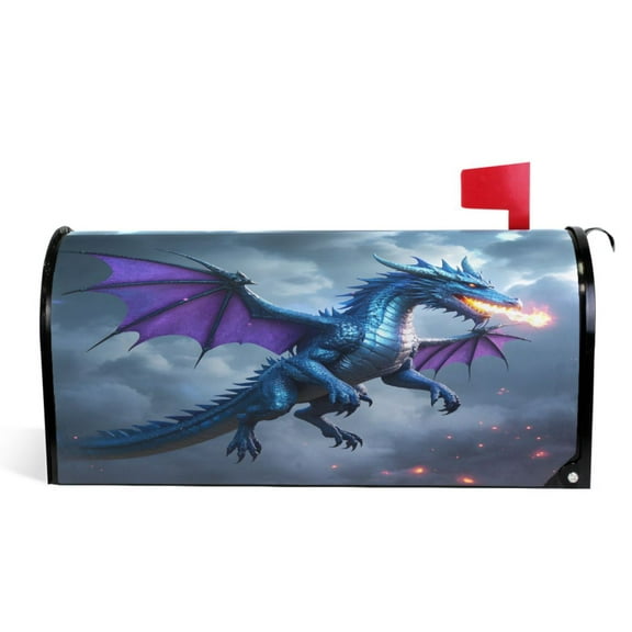 Ryvnso Mailbox Cover Dragon Flying Magnetic Mailbox Wrap Standard Size 21x18 Inch
