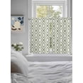 thumbnail image 3 of Sage Green White Geometric 2 Panel Kitchen Curtains for Windows, Modern Abstract Art Bathroom Privacy Curtain, Home Décor Window Treatment for Bedroom/Living Room 55"x45", 3 of 6