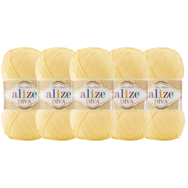 HILAZA DIVA ALIZE CON 5PZAS DE 100GRS C/U MISMO COLOR