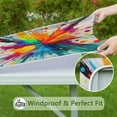 thumbnail image 6 of Colorful Radial Paint Burst Square Fitted Tablecloth with Elastic Edge,Square Table Cover,Washable Elastic Table Cover for Home Kitchen Party Decor 36"x36", 6 of 6