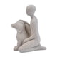 thumbnail image 3 of Figura decorativa de hombre con perro para estante, 10x6,5x13,3 cm, ideal para dueños de mascotas. Gris claro, 3 of 9