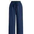 thumbnail image 4 of Pantalones casuales de color sólido con cordón y bolsillos micro ajustables para mujeres europeas y americanas, 4 of 4