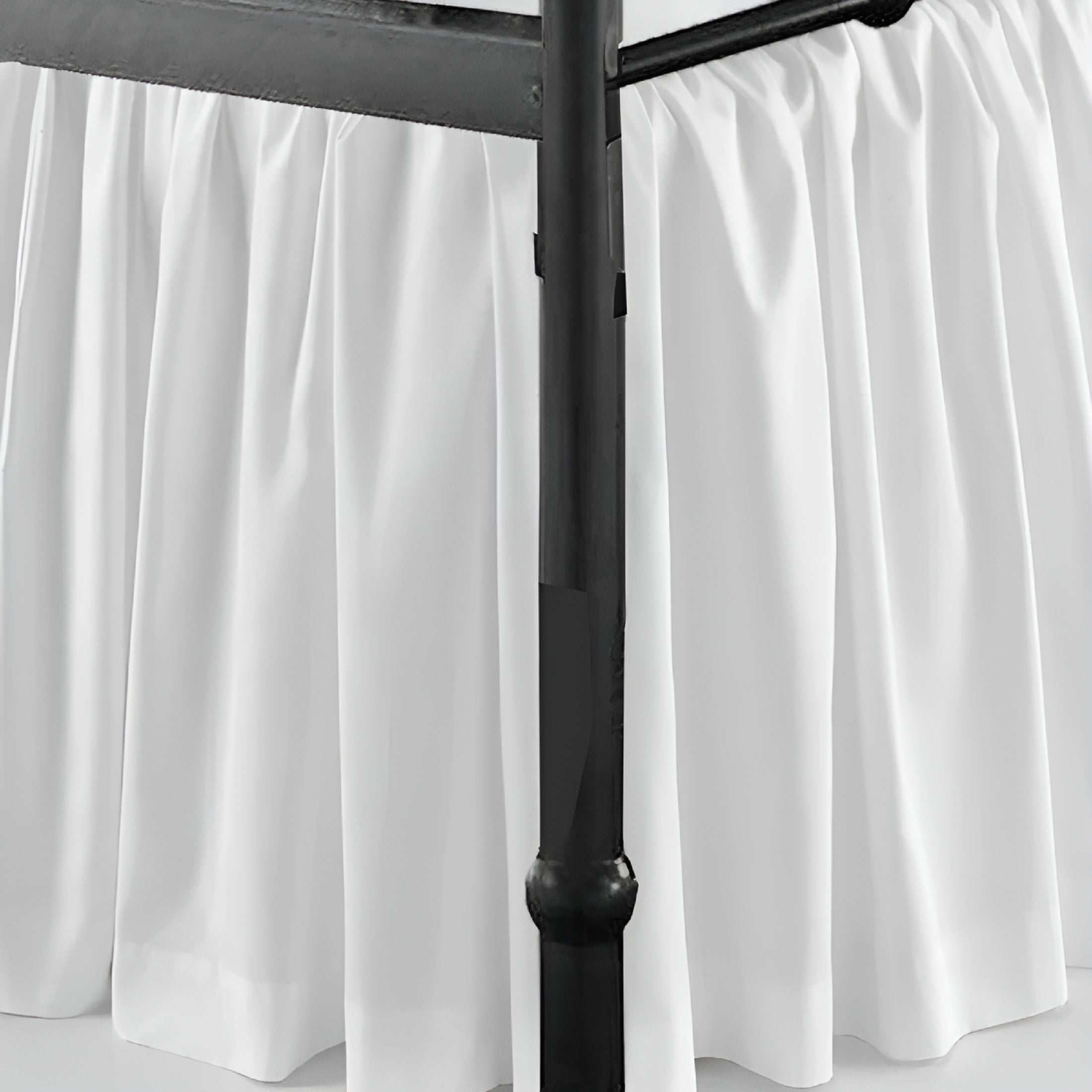 AUQ Ruffled Bed Skirt- Microfiber- White,Queen 16" Drop Split Corner Bed Skirt With Platform