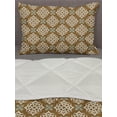thumbnail image 3 of Oriental Comforter & Sham Bedding Set, Middle Eastern Motifs with Curves and Swirls Illustration, 3 pcs Duvet Set Microfiber Filling Quilt, 5 Sizes, Pale Brown Pale Blue, by Ambesonne, 3 of 4