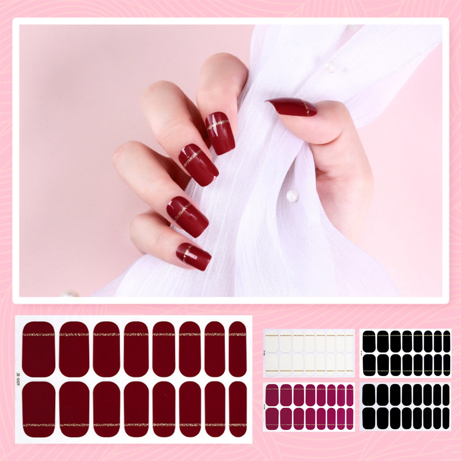 Nail Stickers And Decals Self Color Street Nail Strips Summer Cute Nail Stickers Self Broken Heart Sticker Pack Stickers Girls Toddler Girls Nail Stickers for Kids Girls Nail