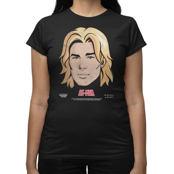 Masters Of The Universe Movie He-Man Big FaceWomen's T Shirt (Black, S-XXL)