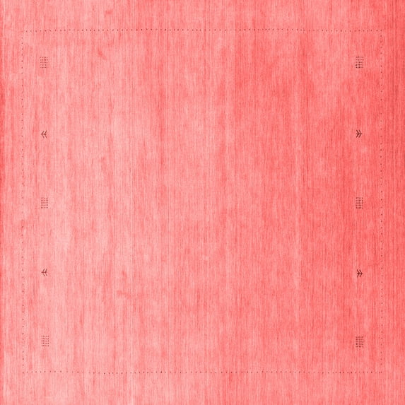 Ahgly Company Indoor Square Abstract Red Contemporary Area Rugs, 4' Square