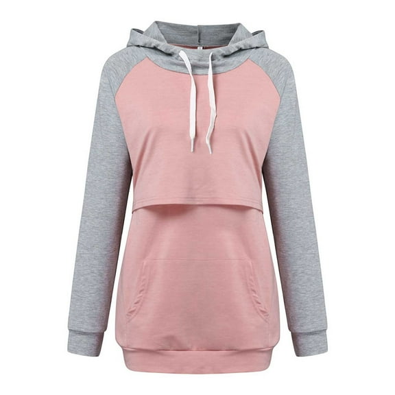 2026 ! Womens Clothes asdoklhq Maternity Clothes for Women,Pregnant Tops Nursing Maternity Long Sleeves Hooded Clothes Casual Blouse