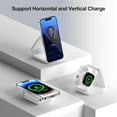 thumbnail image 2 of Wireless Charger Station 3 in 1 Fast Charging Station Compatible with iPhone 8-16/AirPod/iWatch Series, Suitable for Office Home Foldable Cable Station, White, 2 of 5