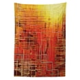 thumbnail image 3 of Ambesonne Orange Tablecloth Rectangular Table Cover, Grunge Retro Mosaic, 52"x70", Orange Yellow, 3 of 4