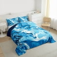 thumbnail image 3 of Homewish Abstract Marbling Watercolor Full Size Comforter Sets 3-Piece for Kids Teens Adults,Gradient Ombre Marble Bedding Comforter Set,Mountain Fluid Lightweight Bedding Sets, 3 of 8