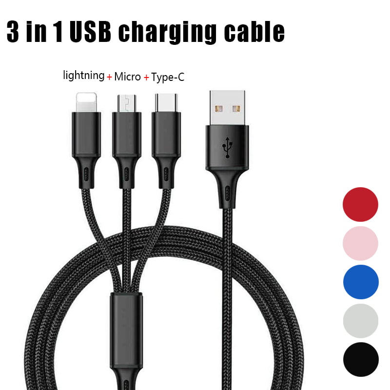 Sea Life Elements 3 in 1 USB Multi Function Charging Cable Data Transmission USB Cable for Mobile Phones and Tablets Compatible with Various Models with Storage Bag