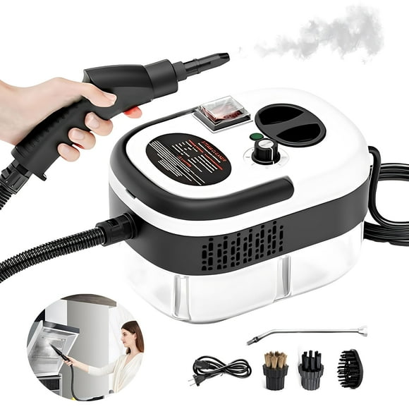 Limpiador vapor Fondo Puede Drenar,Máquina limpieza Vapor Presurizada Alta Temperatura Con diseño drenaje parte inferior,Ajuste de 6 Engranajes,Tanque agua grande 1200ML,Limpiar manchas aceite cocina