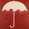 thumbnail image 2 of Atelier B Art Studio 15x15 White Modern Wood Framed Museum Art Print Titled - RED CITY UNDER UMBRELLA, 2 of 4