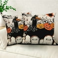 thumbnail image 3 of DaShan Halloween Pillow Cover 18x18 Set of 2,Black Cat Pumpkin Decorative Pillow Cases Couch Cushion for Bedroom Home Decor, 3 of 6