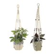 thumbnail image 2 of Set Of 2 Macrame Hanging Baskets Cotton Rope Hanging Basket Flower Pot Plant Holder Hanger For Indoor Outdoor Ceilings, 2 of 5
