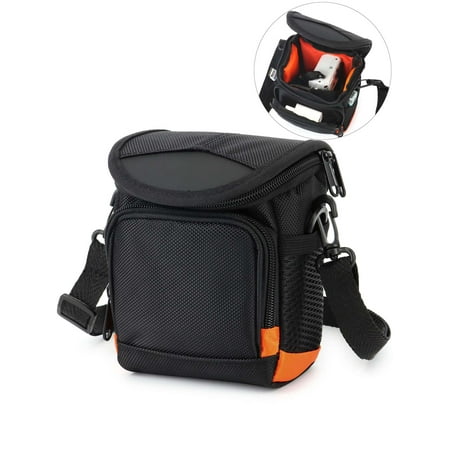 Gustave Small Camera Case Bag Crossbody Purse Waterproof Shockproof Digital Camera Shoulder Bags Compatible with Nikon, Canon, Sony "Black, 4.3*3.1*5.5inch"