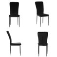 thumbnail image 2 of Fabulaxe Chaise de Salle à Manger Moderne Capitonnée, Velours Noir (Ensemble de 1), 2 of 8