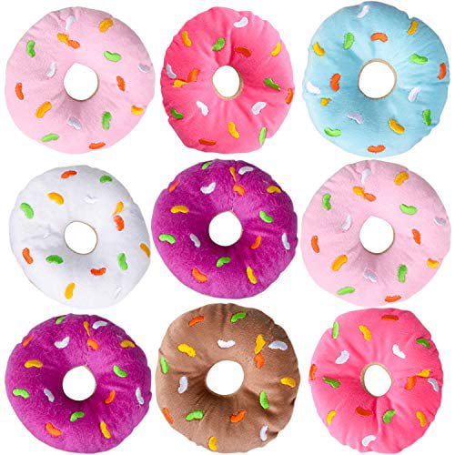 Party Favors for Donut Birthday Party Decorations 5 Soft Plush Donuts for Kids Girls by 4E’s Novelty 12 Pack Donut Grow Up Supplies Donut Plushies