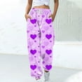 thumbnail image 2 of Kaemgyyd Women's Sweatpants Casual Fashion Drawstring Valentines Print Pants Baggy Cinch Bottom Workout Trousers with Pockets, 2 of 5