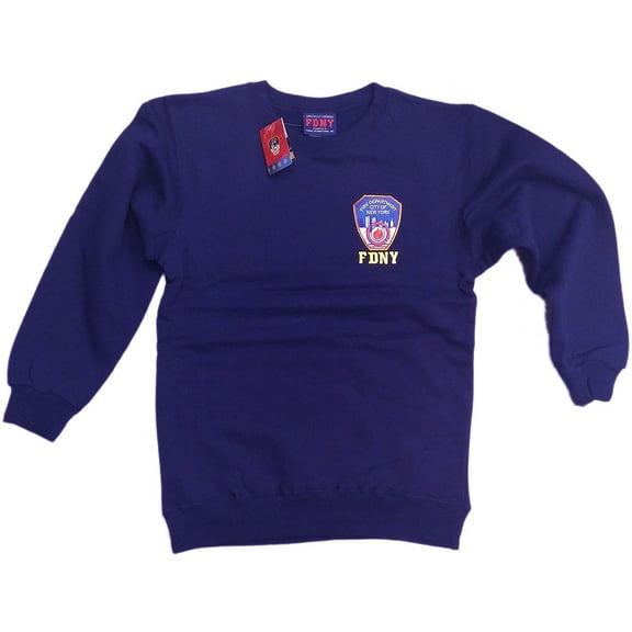 FDNY Sweatshirt Mens Crewneck Shirt Navy Blue Fireman Gift 2XL