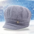 thumbnail image 2 of Winter Knitted Hat With Brim - Thick Soft Yarn Cap, Warm Thermal for Cold Weather, Stylish Headwear for Winter,Size:One Size, 2 of 6