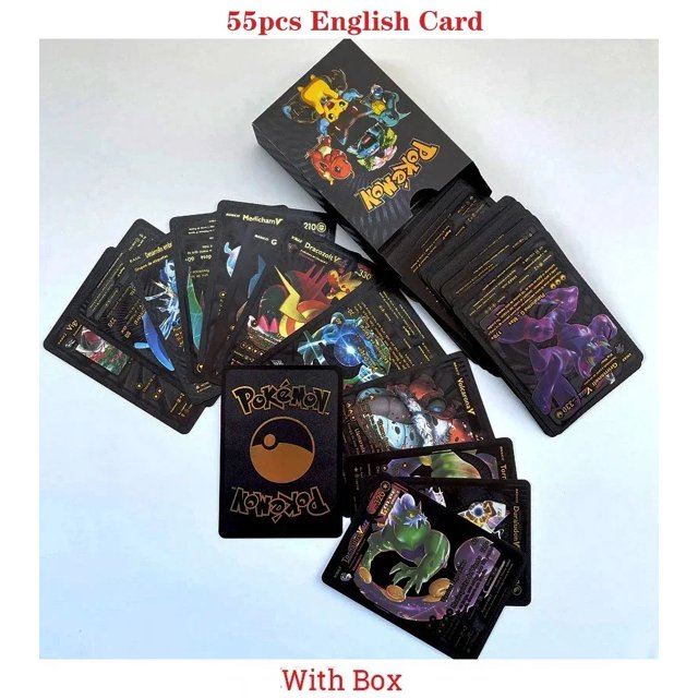 11-110Pcs Cards Gold Foil Golden Letters English Spanish French German Game Card Metalicas Charizard Vmax Gx Series Gift