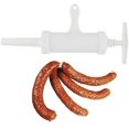 thumbnail image 4 of Prensa de salchichas Llenadora de salchichas Jeringa de salchicha blanca manual Máquina de salchichas con 2 tubos de llenado Máquina llenadora de carne Máquina llenadora de salchichas de plástico, 4 of 6