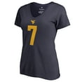 thumbnail image 2 of Women's Will Grier Navy West Virginia Mountaineers College Legends Name & Number V-Neck T-Shirt, 2 of 3