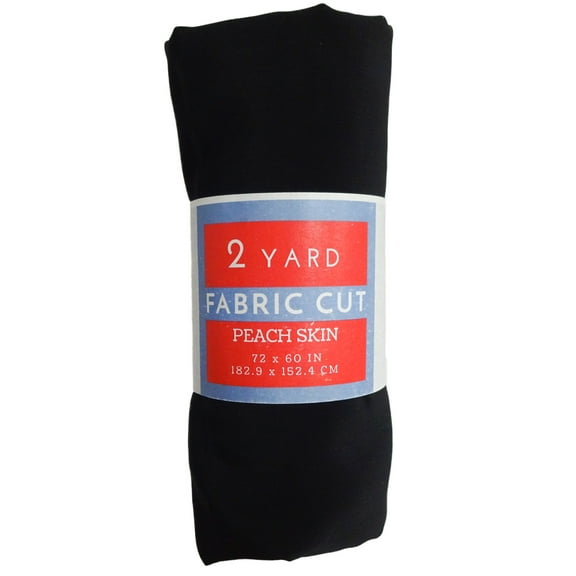 Shason Textile 57/59” Wide Peach Skin 2 Yards Roll Fabric, Black