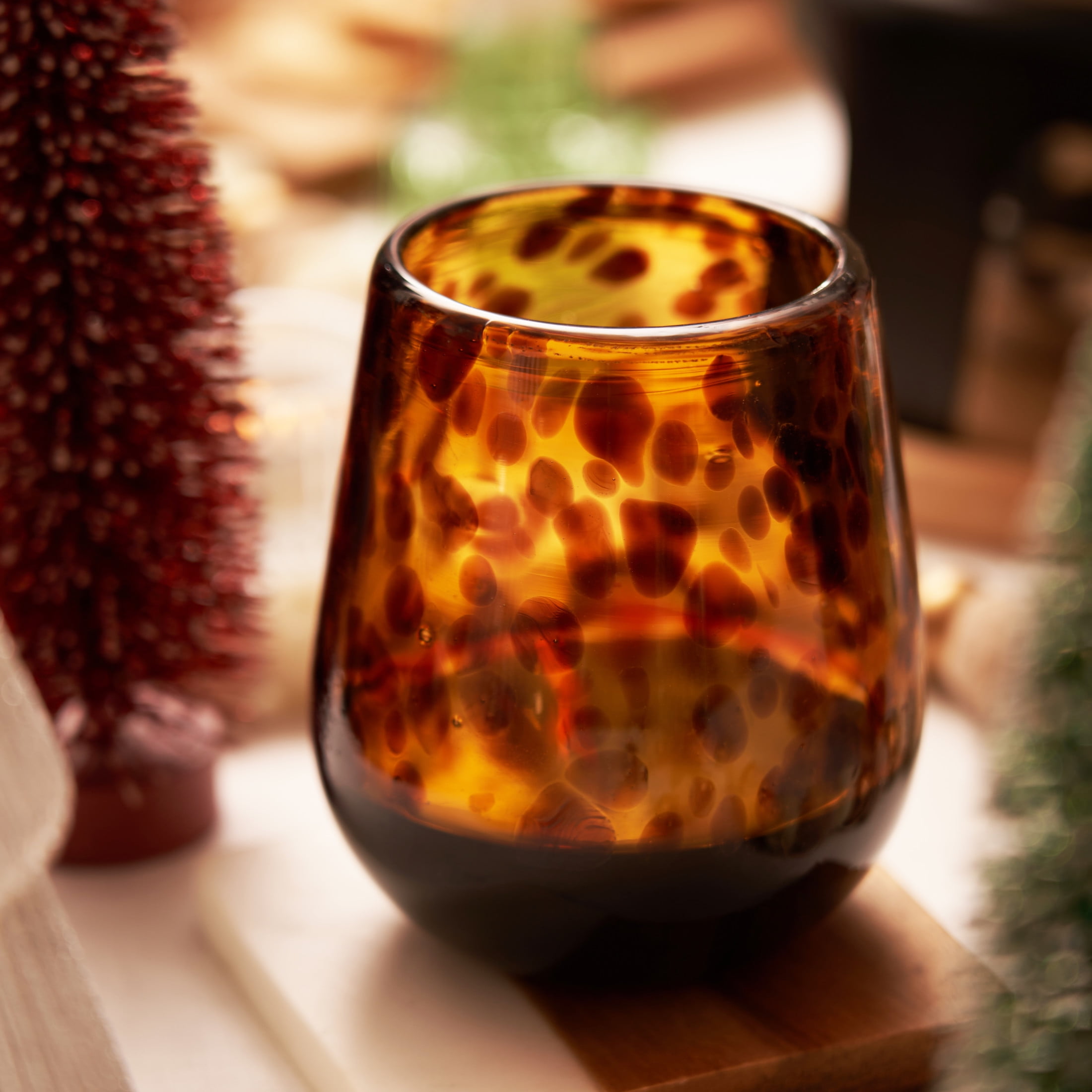 Twine Segunda Vida Tortuga Stemless Wine Glasses