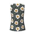 thumbnail image 5 of Xecao Cute Poached Eggs print women's scoop neck, loose-fit workout tank tops for the gym., 5 of 9