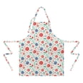 thumbnail image 2 of Pioneer Flower Floral Print Pattern Apron for Women and Men, Cotton Linen Waterproof with Pockets, Adjustable, 33x27 Inch for Kitchen, Gardening, BBQ, Salon, 2 of 6
