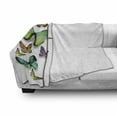 thumbnail image 3 of Butterfly Soft Flannel Fleece Blanket, Different Size Butterflies on Plain Background Wild Nature Graphic Bohemian Print, Cozy Plush for Indoor and Outdoor Use, 70" x 90", Multicolor, by Ambesonne, 3 of 6