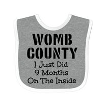 Inktastic Womb County I Just Did 9 Months on the Inside Boys or Girls Baby Bib