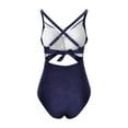 thumbnail image 4 of Tsesme One Piece Swimsuit Women Cut out Backless Bathing Suit V-Neck Slimming Ruched Swimsuits, 4 of 7