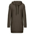 thumbnail image 5 of Vestido sudadera largo con capucha y cordón para mujer - Jersey oversize informal con bolsillo, mezcla de poliéster, tallas S-XXL, 5 of 5