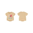 thumbnail image 3 of Baby Girls Summer Casual Romper Short Sleeve Crewneck Letter Embroidery Romper Tops, 3 of 10