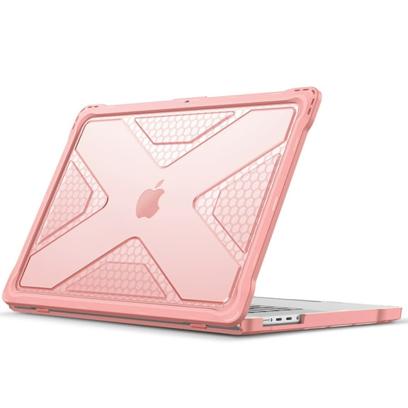 Fintie Case for MacBook Pro 16 Inch A2780/A2485 (2023/2022/2021 Release) - Heavy Duty Rugged Hard Shell Cover with TPU Bumper for MacBook Pro M2 Pro/Max M1 Pro/Max Chip, Rose Gold