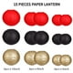 thumbnail image 2 of Set de faroles decorativos de papel zilue, negro, dorado y rojo, 15 unidades, 2 of 7
