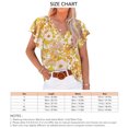 thumbnail image 5 of Blusa de verano amarilla con cuello en V y manga corta para mujer, 5 of 5