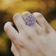 thumbnail image 2 of Anillo de cerámica con flores para mujer, elegante anillo de flores simuladas, 2 of 7