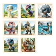 thumbnail image 4 of 8 rompecabezas de madera para niños pequeños, rompecabezas educativos de dibujos animados interactivos para bebés. Dinosaurio, 4 of 9