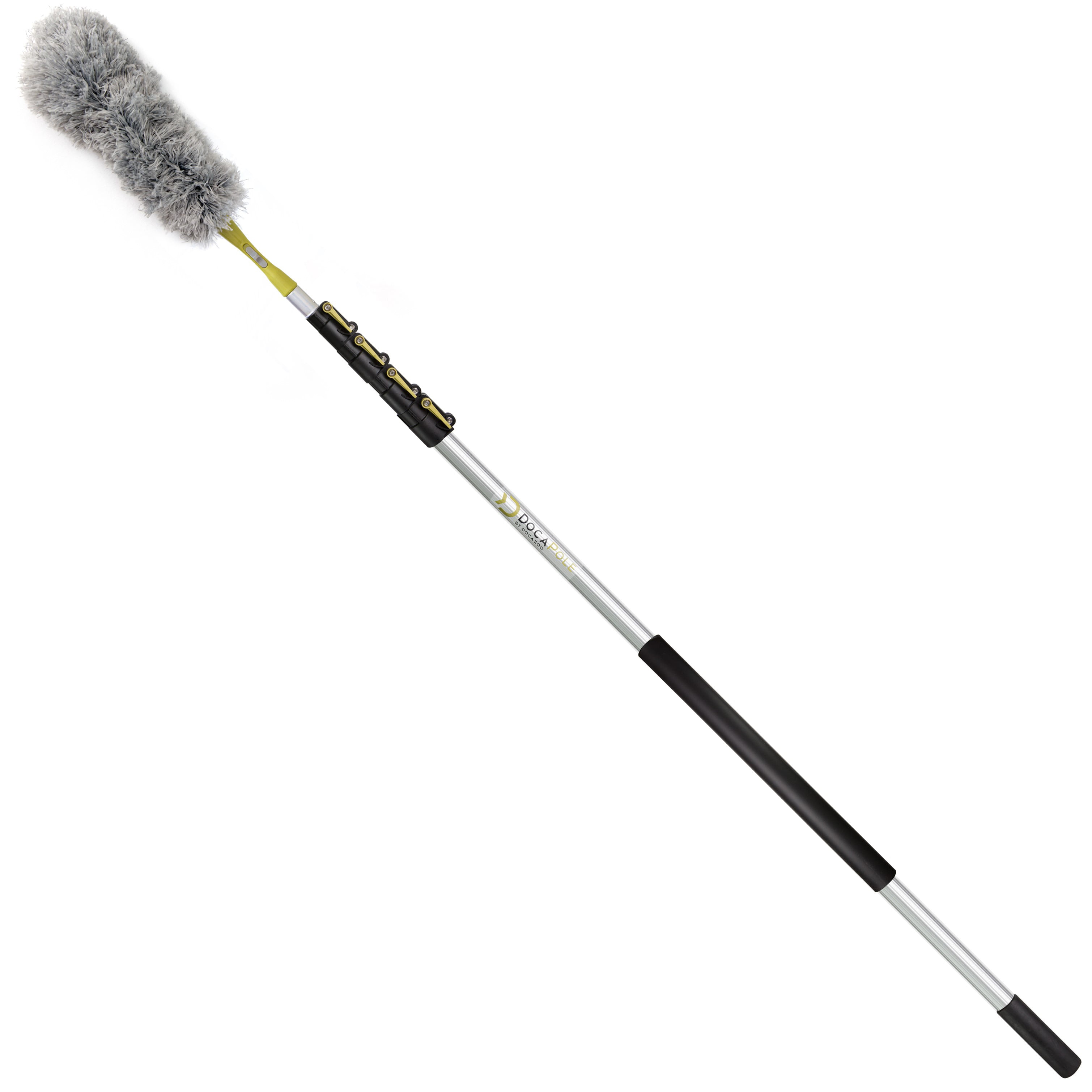 1 Window Squeegee & Washer // Cobweb Duster // Microfiber Feather Duster // Ceiling Fan Duster & Cleaner DocaPole Cleaning Kit with 24 Foot Extension Pole // Includes 3 Dusting Attachments