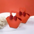thumbnail image 3 of qczoyp 10 Pack Mini PU Leather Bowknot Gift Bags: Reusable Mini Handbag Gift Boxes with Heart-shape Handle, Party Favor Bags for Weddings, Baby Showers, Christmas, Halloween Party Decor (Orange), 3 of 12