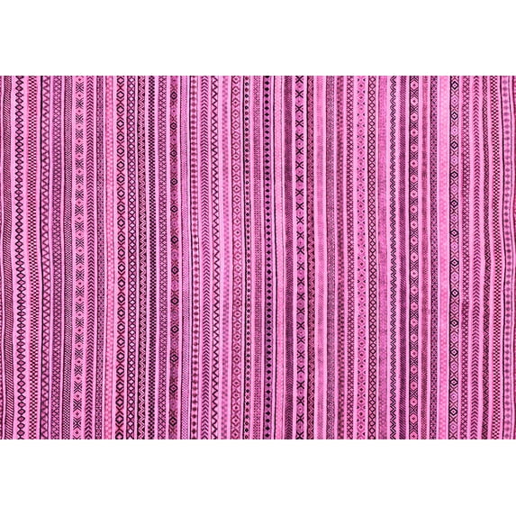 Ahgly Company Indoor Rectangle Abstract Pink Modern Area Rugs, 6' x 9'